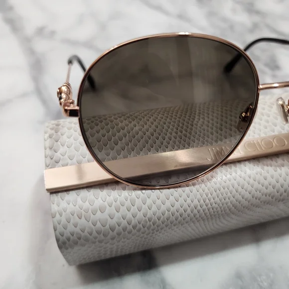 NEW Authentic JIMMY CHOO birdie Round Sunglasses - Picture 3 of 7